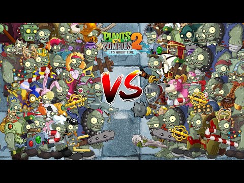 PvZ 2  Battle - Random Couple Gargantuar zombie Vs Couple Gargantuar Zombie - What Team will win?