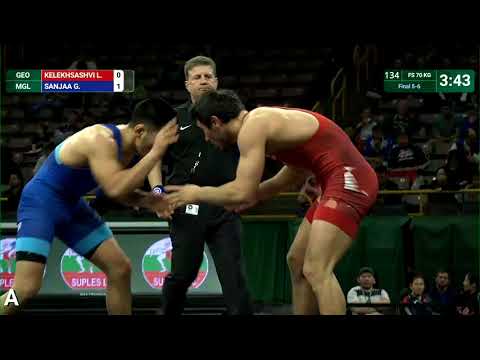 Final 5-6 FS - 70 kg: L. KELEKHSASHVI (GEO) v. G. SANJAA (MGL)