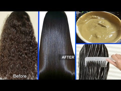 How To Straighten Your Curly Hair Naturally At Home | Permanent Hair Straightening At Home Video