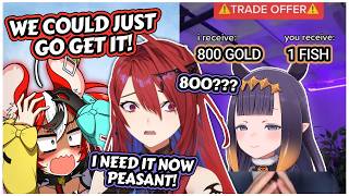 Bae LOSES It Over Liz Taking Ina's 800 Coin Fish | ENReco [Hololive EN]