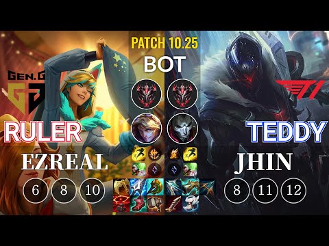 GEN Ruler Ezreal vs T1 Teddy Jhin Bot - KR Patch 10.25