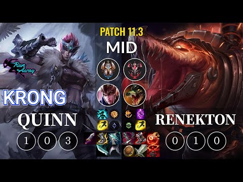 RNW KronG Quinn vs Renekton Mid - KR Patch 11.3