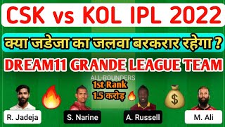 CSK vs KOL IPL 1st Match Dream11 Team / KOL vs CSK IPL Dream11 team prediction Today #IPLKOLvsCSK