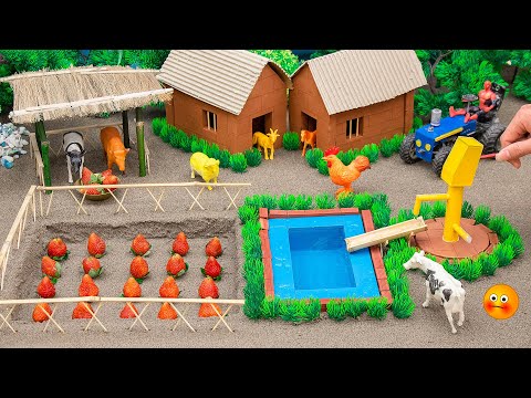 , title : 'DIY making mini Farm Diorama with House of animals Cow, Pig | How to Supply Water for Growing Plants'