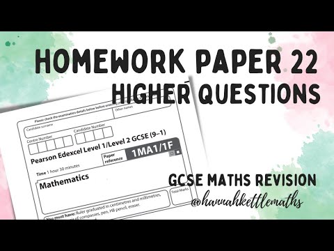 Half Past Paper - Week 22 - Higher (Calculator) Edexcel GCSE Maths - Maths Revision