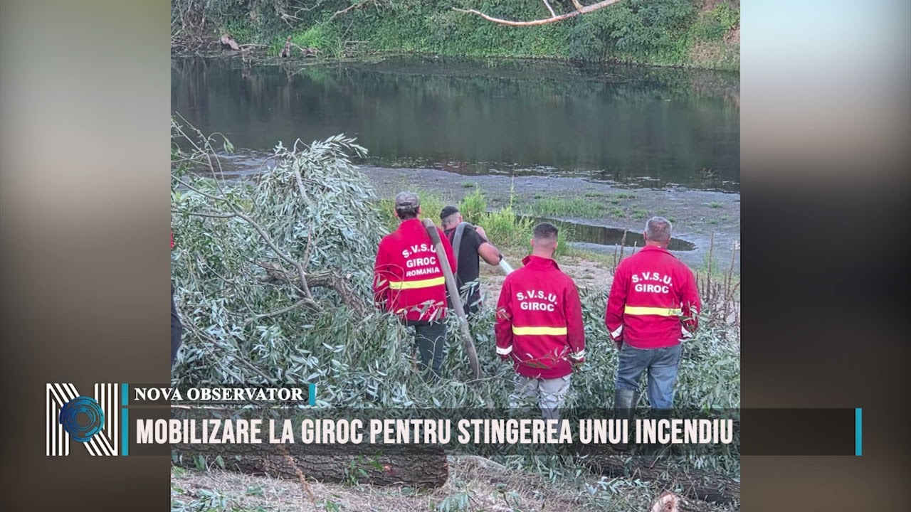 Mobilizare la Giroc pentru stingerea unui incendiu