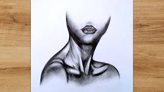 How to Draw Neck and Shoulders Female Step by Step | Realistic Pencil Drawing