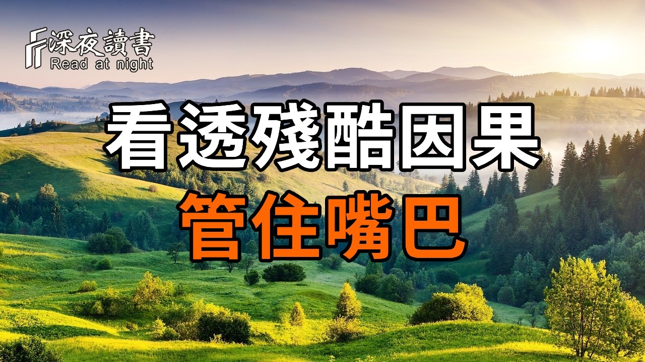 看透因果殘酷真相，才知管住嘴巴，是成年人頂級的自保智慧【深夜讀書】#人生感悟 #正能量 #情感 #晚年?
