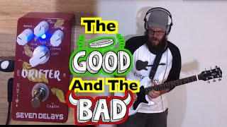 Video thumbnail for Caline Drifter Seven Delays. The Good, And The Bad by Chuck's Guitar Geekery