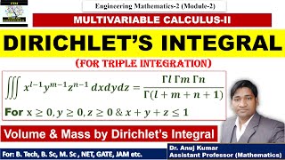 Dirichlet's Integral | Volume by Dirichlet's Integral | Dirichlet's Integral and its Application
