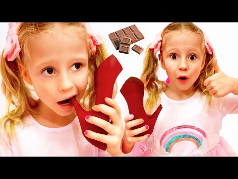 Nastya kıyafet değiştirir, prenses ve çikolata yarışmasına dönüşür