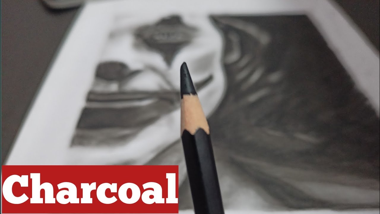 Joker drawing with Charcoal Pencil Only • Camlin Charcoal pencil review