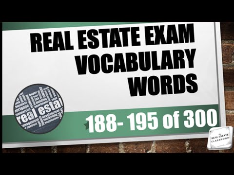 Real Estate Vocabulary 1 20 of 300 Real Estate Exam Prep Videos