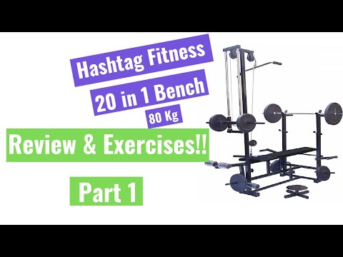 HASHTAG FITNESS Home Gym Combo 20 in 1 Bench with 80 kg Weight  - Review & Exercises - Part 1