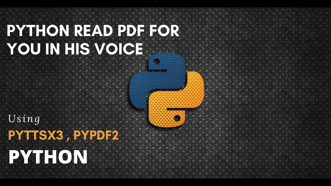 Python Read Pdf In his Voice  | Using Pyttsx3 & PyPDF2 | Python Tutorial | #mrlazyprogrammer