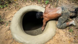 Building The Most Secret Temple Underground House Swimming Pools by Hand in the Wood