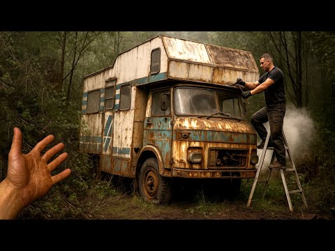 RESTORATION Abandoned 50-Years Retro Camper - BEFORE/AFTER
