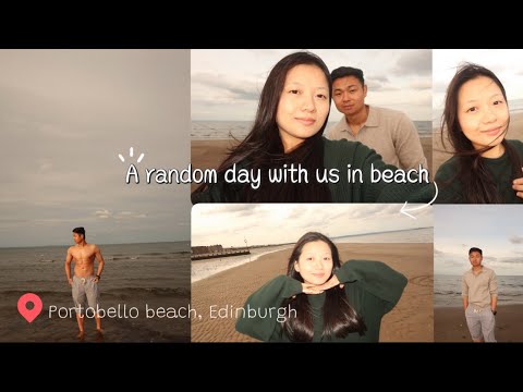 A random day with us in beach🌊👫/portobello beach //Edinburgh 
