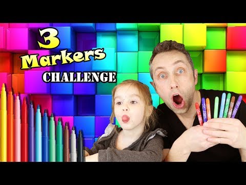 3 MARKER CHALLENGE !!! ELLIE vs MAMAN vs PAPA ! Coloriage Jewelpet Shopkins Peach