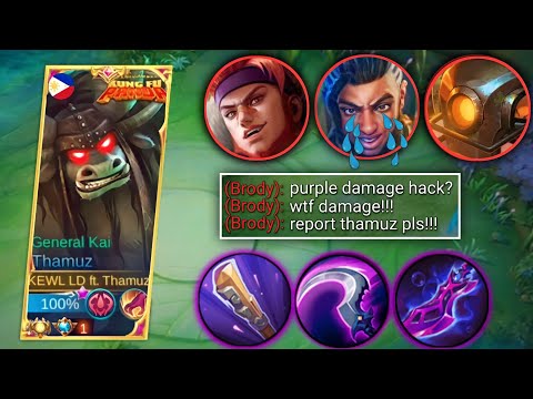 PURPLE THAMUZ BUILD IS TOO BRUTAL | TOP GLOBAL THAMUZ BEST BUILD 2022 - MLBB