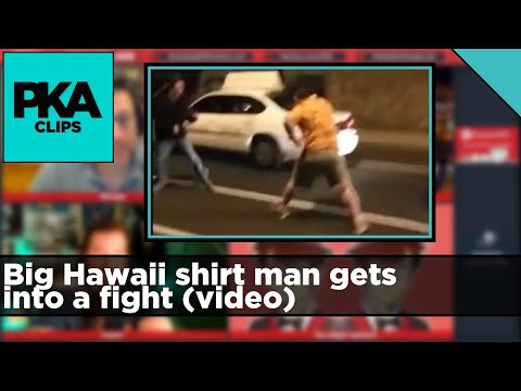 Big Hawaii shirt man gets into a fight (video) - PKA Clip