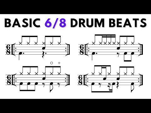 Basic 6/8 Drum Beats & Variations – Play Along Exercises