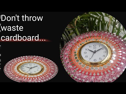How to decorate wall clock at home | DIY wall decoration ideas | Craft ideas| Mirror Work at home