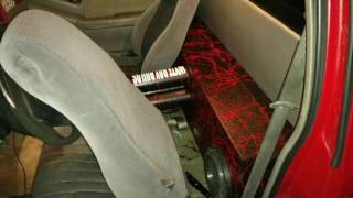 2 sundown x8 in single cab ... LOWLOW tuned box plays everything 22 to 42 hz !!!