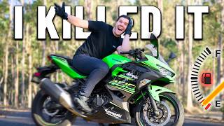 I Rode the Ninja 400 from Full to Empty - Without Stopping
