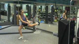 TRX single leg squats with a forehand and backhand