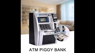 ATM Piggy Bank - ATM Machine Notes Coins Saving Box ATM Electronic