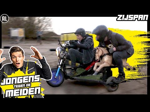 BUILD A SCOOTER WITH A SIDECAR - CHECKPOINT BOYS VS GIRLS - CHECKPOINT
