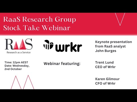 RaaS Research Group Stock Take Webinar - Wrkr (ASX:WRK)