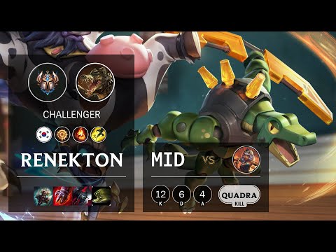 Renekton Mid vs Qiyana - KR Challenger Patch 10.16