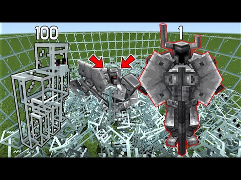 100 Glass Golem vs 1 Ferrous Wroughtnaut [Minecraft]