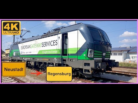 【4K】 Führerstandsmitfahrt  Cab Ride Neustadt ( Donau )  nach Regensburg HBF über Abensberg,Saal.