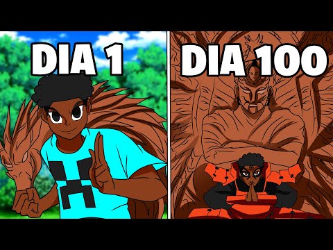 Eu Sobrevivi 100 dias no NARUTO REALISTA no Minecraft