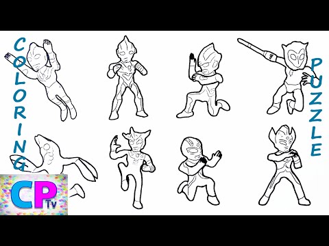Ultraman Minifigures Coloring Pages,Ultraman, Ultraman Taro,Ultraman Mebius,Ultraman Leo and Others
