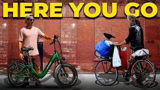 I gave a homeless man an E-Bike