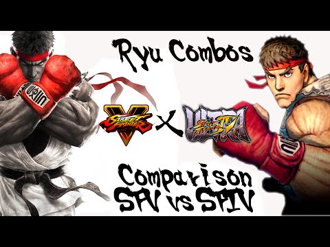 Ryu's Street Fighter IV VS Street Fighter V Comparison