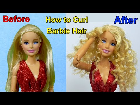 How to Curl barbie Doll Hair veryyy easily- Result will amaze you!Barbie DIY- #Papiyon