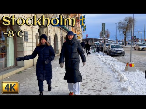 Sweden: A Cold Winter Walk Through Stockholm's Heart (-8°C)