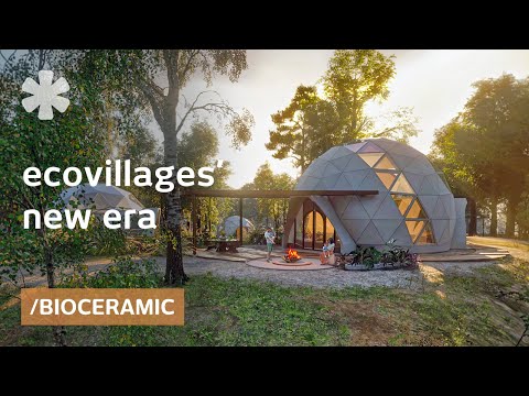 Building ecovillage of storm-proof homes made of bone-like biomaterial