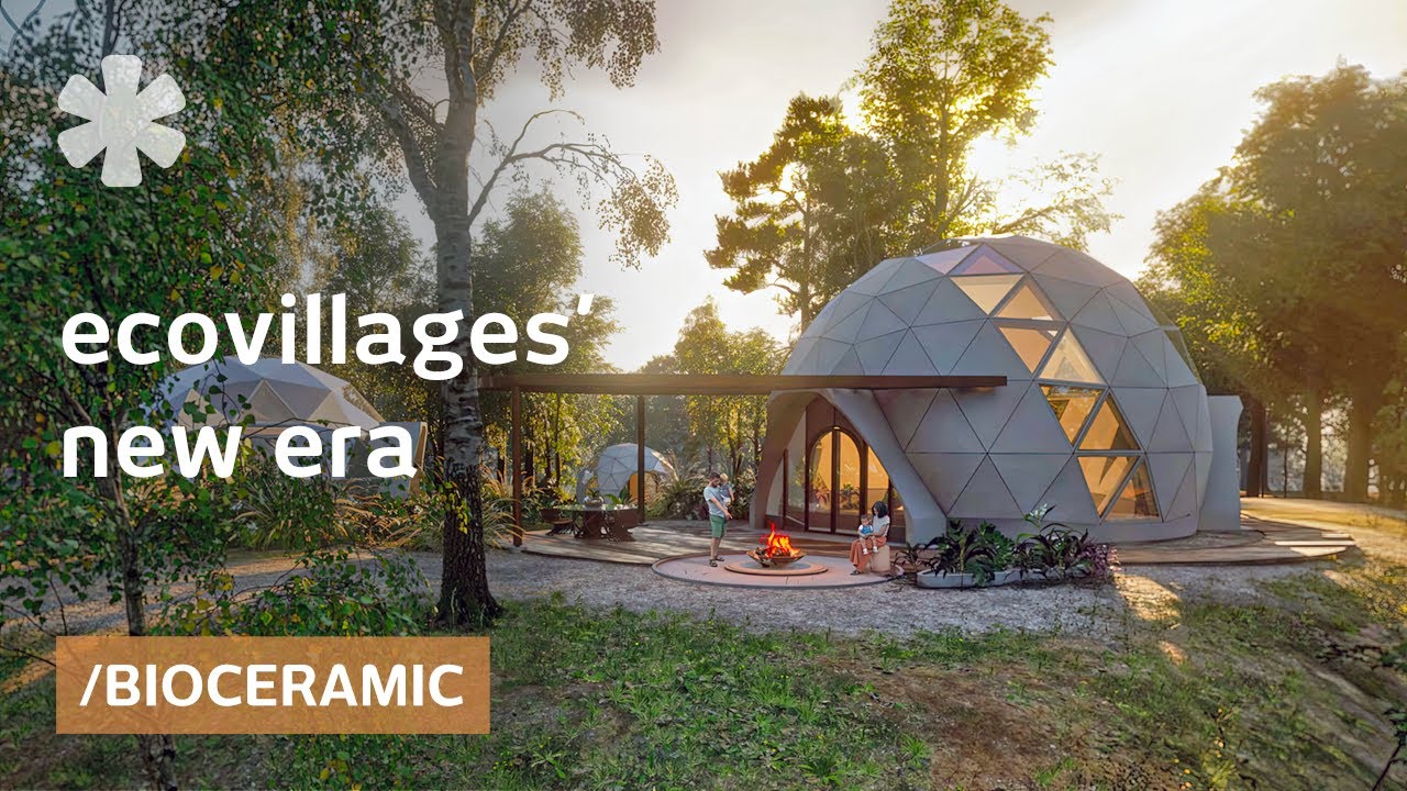 Building ecovillage of storm-proof homes made of bone-like biomaterial