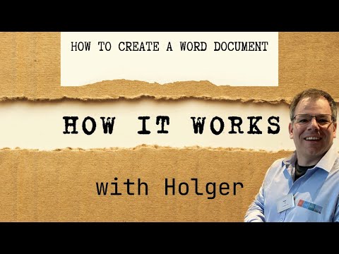 How to create a word document  [Beginner]