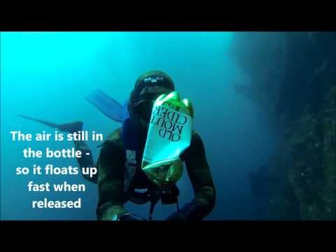 10m Water Pressure on Plastic Air Bottle - Poor Knights - Free Diving - HD - YouTube