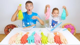 Don&#39;t Choose the Wrong Glove Slime Challenge ! - Comment faire du Slime avec des Gants ?