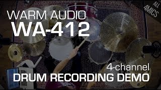 Video thumbnail for Warm Audio WA-412 four channel preamp drum recording demo by digitaldrumming