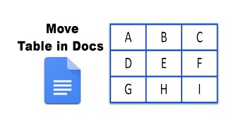 How to move or drag a table on google docs