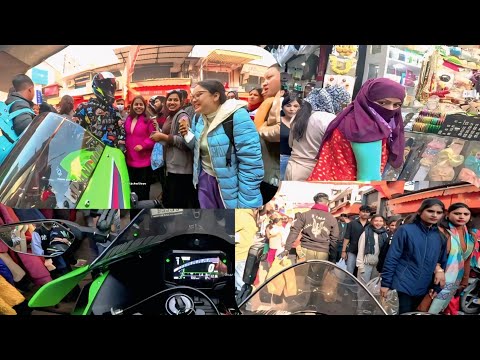 Cute reaction girl Market 🥰😎 #cute #ninja #kawasaki #reaction #rider @MrBeast @souravjvlogs 